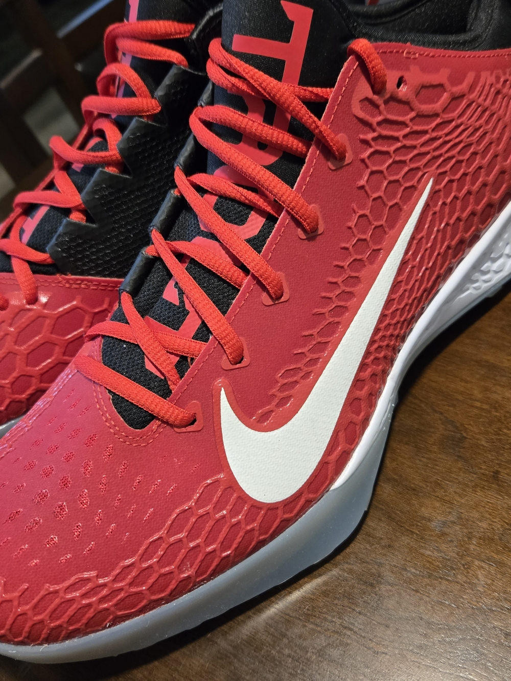 Nike Red White Swoosh Athletic Shoes